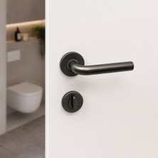 Elovias Sese Seda Modeli Yuvarlak Rozetli Wc Kapı Kolu Antrasit (200-236R-02-54)