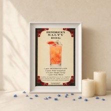 Etiler Home Premium Epoksi Kokteyl Tablolar – Çerçeveli, Uv Baskı Duvar Dekoru Koleksiyonu – Hendrick's Salty Dog – 20 x 30 cm