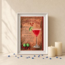 Etiler Home Premium Epoksi Kokteyl Tablolar – Çerçeveli, Uv Baskı Duvar Dekoru Koleksiyonu – Cosmopolitan – 20 x 30 cm