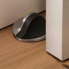 Elovias System Kapı Stoperi Nikel Saten/Siyah Plastik Yapışkanlı/Vidalı (DS1000 0045 NB-P6)