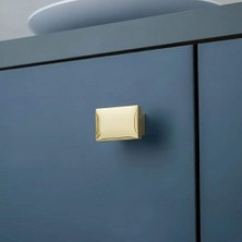 Elovias System Düğme Mobilya Kulbu Altın Renk 44x27mm Çift Delikli Kulp (SY4335 0016 GL)