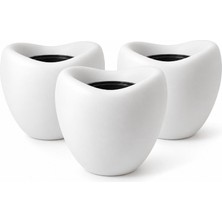 Omnipazar SO-LALE02 Lale Saksı Plastik Modern Iç Kovalı 25 Lt Beyaz 3 Adet