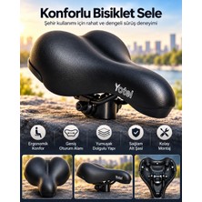 Wetto Geniş ve Konforlu Bisiklet Selesi - Ergonomik Yumuşak Dolgulu Rahat Bisiklet Koltuğu