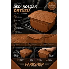 Fark Shop Bmw 320İ Ed Model Ile Uyumlu Özel Üretim Kolçak Örtüsü Taba Deri ve Taba Dikişli