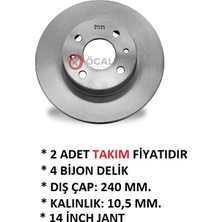 Ön Fren Disk Takım 240MM Fiat Doğan Şahin Kartal Slx 2000-2002 14 Jant 85050400 Öcal T-111