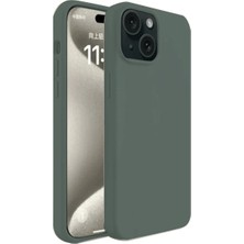Toptan Budur Apple iPhone 15 Plus Kılıf First Silikon - Koyu Yeşil