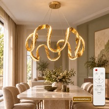 Kumsar Aydınlatma 6'lı Bulut Şık LED Avize Modeli Krom Kasa Modern Sarkıt Tavan Aydınlatması Salon Oturma Odası Mutfak