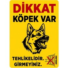 Ünal Grup Ünal Yangın Dikkat Köpek Var Levhası – 25X35 cm A Kalite  Dekota Levha