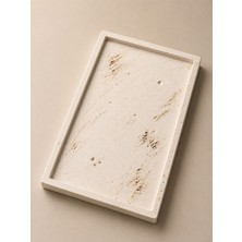 Lethe Studio Design Traverten Efekt Çok Amaçlı Dekoratif Sunum Tepsisi, Banyo,stand, Mutfak, Salon, Dresuar (14.5 x 24.5 Cm)