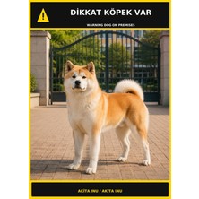 Ti Play Dikkat Köpek Var Akita Inu Görselli Pvc Uyarı Levhası 50X70CM