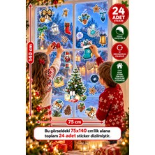 MixmioLife Yılbaşı Cam Sticker Seti Yeni Yıl Pencere Süsü Noel Temalı Dekoratif Cam Süsleme Stickerları
