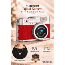 Veroksa Cmr-35 Mini Retro Dijital Fotoğraf Makinesi, Selfie Video Vlog Kamerası, 1080P Video Kamerası, Ekranlı Usb-C Şarjlı
