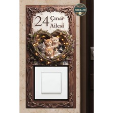 Time in a Tin Kişiye Özel Mdf Kapı Zili Çerçevesi - Kapı Isimliği - Dekoratif Aile Ismi ve Kapı Numarası