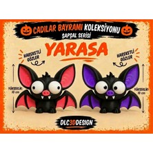 Dlc 3d Design 2'li Yarasa Dekoru, Halloween Cadılar Bayramı Hareketli Gözler Sevimli Yarasalar Biblo Sevimli Hediyelik