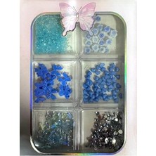 Toptan Budur Karışık 3 Renkli Nail Art Için 3D Tırnak Charm Süsleri, 6 Çeşit