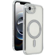 Aparim Apple iPhone 16E Joke Simli Magneticsafe Kılıf - Gümüş
