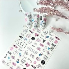 Toptan Budur Tırnak Stickerı Arti 128 Love You - Aşk Teması