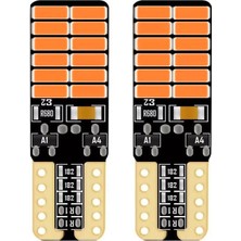 HNC 24 Ledli Dipsiz T10 Park Ampulü Turuncu Işık (2 Adet) 12 Volt