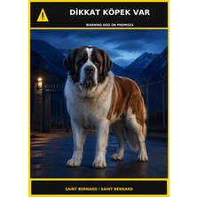 Ti Play Dikkat Köpek Var Saint Bernard Görselli Pvc Uyarı Levhası 21X30CM