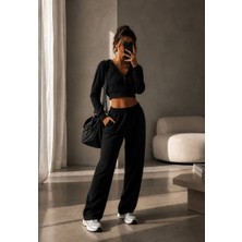 Fransız Kadife Crop Eşofman Takımı