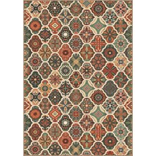 Rugs Modern Halı Sdtplus Vintage Çini Madalyon Desenli Ince Dokuma Taban Salon Halısı OZL253