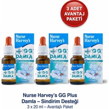 Nurse Harvey's Gg Plus Postbiyotik Damla 20 ml x 3 Adet - Yeni Nesil Sindirim Desteği Avantajlı 3'lü Paket