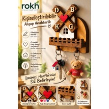 Rokh 🏡 Kişiselleştirilebilir Ahşap Yel Değirmeni Anahtarlık Askısı ❤️ Isim Baş Harfli Lazer Kesim Ev Dekoru