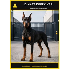 Ti Play Dikkat Köpek Var Doberman Görselli Pvc Uyarı Levhası 35X50CM