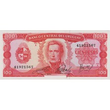 Banknoting Uruguay 100 Peso 1967 Çil.