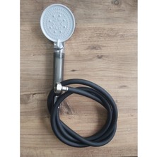 Filtreli Krom Beyaz Spa Modlu Duş Başlık & Siyah Pvc Duş Hortum Seti