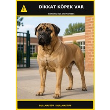 Ti Play Dikkat Köpek Var Bullmastiff Görselli Pvc Uyarı Levhası 35X50CM