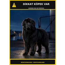 Ti Play Dikkat Köpek Var Newfoundland Görselli Pvc Uyarı Levhası 21X30CM