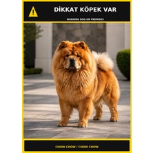Ti Play Dikkat Köpek Var Chow Chow Görselli Pvc Uyarı Levhası 21X30CM