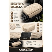 Fark Shop Ford S-Max Model Ile Uyumlu Özel Üretim Kolçak Örtüsü Krem Deri ve Krem Dikişli