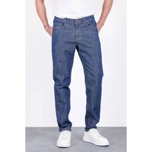 Hlt Jeans Erkek Koyu Mavi Mevsimlik Regular Fit Boru Paça Esnek Likralı Rahat Kesim Jeans HLTHE001968