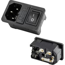 Hubrendy Sh Powermaster IC-214A-S C14 Power Soket Erkek Anahtarlı+Fuseli Kulaksız Ul Sertifikalı