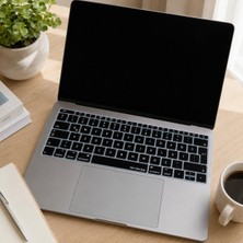 Str Store MacBook Klavye Koruyucu A1534 A1708 Uyumlu Türkçe Q Baskılı Silikon Klavye Koruyucu Uk Enter Siyah
