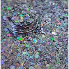 Toptan Budur Capital 100 ml Epoksi Chunky Gümüş Holografik Slime Reçine Nailart Tırnak Yüz Vücut Makyaj Si