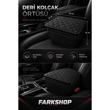 Fark Shop Regal Raptor K5 Long Model Ile Uyumlu Özel Üretim Kolçak Örtüsü Siyah Deri ve Siyah Dikişli