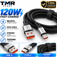 Tmr Store Samsung Galaxy A15 Uyumlu 120W Usb-A To Type-C Hızlı Şarj ve Veri Kablosu 1 Metre