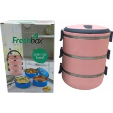 Efnaz Style Açık Pembe 3lü Sefer Tası Saklama Kabı 1.8lt
