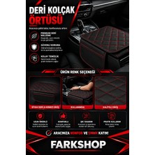 Fark Shop Bmw 430İ Xdrivemodel Ile Uyumlu Özel Üretim Kolçak Örtüsü Siyah Deri ve Kırmızı Dikişli