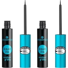 Toptan Budur Suya Dayanıklı Liquid Ink Eyeliner, Siyah, 2 Adet
