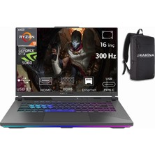 Asus Rog Strix G16 Amd Ryzen 9 8940HX G614PM-TS199-K45 32GB 1tb+1tb RTX5060 8gb  W11PRO 16 Inç Wqxga 300Hz Taşınabilir Bilgisayar