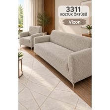 Arife Home Yüksek Kaliteli Koltuk Örtüsü Takımı | 3311 | Su Desen Jakar Kumaş Lastikli Esnek Yıkanabilir Çekyat Kanepe Kılıfı 4 Parça |sofa Cover