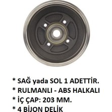 Arka Fren Kampana Clio 4 Symbol Joy Captur 1 Sandero 1-2 Logan 1-2 Lodgy Duster Rulmanlı Abs Halkalı Öcal R-1310