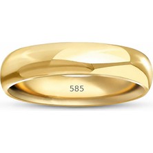 Sembol Gold 14 Ayar Altın Kadın Alyans 5 mm Klasik Bombeli