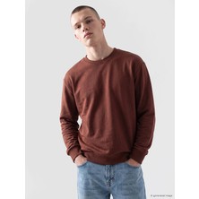 Lc Waikiki Yeni Sezon Kahverengi Bisiklet Yaka Erkek Sweatshirt