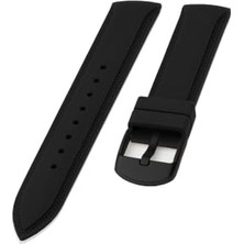 Toptan Budur 18 Mm-20 Mm-22 Mm-24 mm Saatlerle Uyumlu Silikon Saat Kordonu Kayışı S01A18-B-B