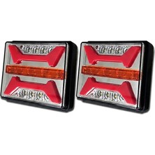 Toptan Budur Neon Ledli Kare Stop Lambası 12-24 V 4 Fonksiyonlu 2 Adet